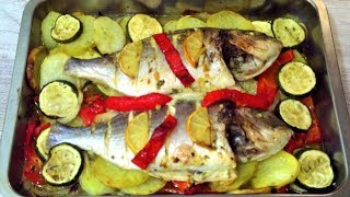 Dorada al Horno con verduras  Receta fácil y rápida  Pescado al horno con verduras [upl. by Adlei]