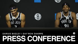 Darius Bazley and DayRon Sharpe Press Conference  2023 Brooklyn Nets Media Day [upl. by Zollie]