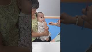 Baby vaccines action at hospital 🏥 and funny 😂 baby love cute family babygirl happy funny [upl. by Egwan]