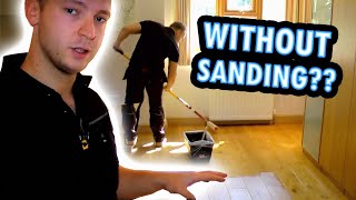 How to Refinish a Wood Floor Without Sanding under 1 hour [upl. by Gilliette]