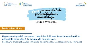 Hypnose et qualité de vie au travail des infirmierères de réanimation néonatale  2ème JEPN [upl. by Oal]