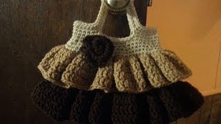 How to Crochet a Bag  Vintage Ruffle Bag [upl. by Inaflahk]