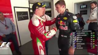 Kimi and Seb congratulate Verstappen  Spanish GP 2016 [upl. by Nairot]