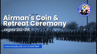 USAF BMT Airmans Coin and Retreat Ceremony Flights 202218  March 6 2024 [upl. by Lerrad]