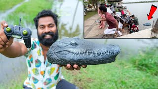 Robot Crocodile Public Reaction  മുതല തല ആളുകൾ പേടിച്ചപ്പോൾ  M4 Tech [upl. by Alomeda]