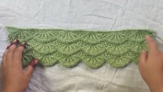 part1scalloped border😊 knitting pattern for ladies cardigan👌The knitting course [upl. by Lativa]