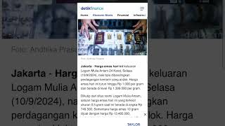 Harga emas hari ini shortsfeed shortsvideo [upl. by Nahama828]