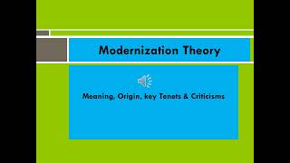 Modernization Theory Meaning Origin Key Tenets amp Criticisms [upl. by Navnod812]