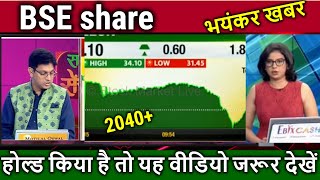 BSE share latest newsbse share latest news todaybse share analysisbse share target [upl. by Fancy704]