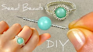 Seed Bead Jewelry Making Tutorials How to Make Seed Bead Rings  Beads Jewelry Making [upl. by Avir390]