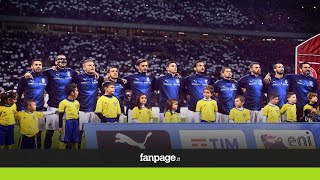 ItaliaSvezia linno nazionale cantato da San Siro è da brividi [upl. by Afatsom]