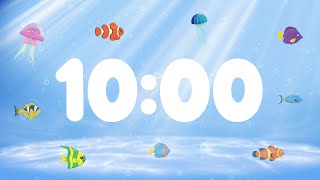 10 Minute Countdown Timer for Kids with Alarm and Fun Music  Under the Sea 🐟 [upl. by Det]