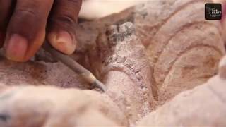 The process of making a sculpture using the technique stone carving [upl. by Tidwell]