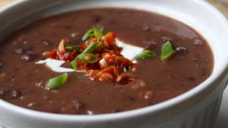 Quick Black Bean Soup Recipe  Easy Bacon Black Bean Soup [upl. by Nightingale]