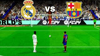 Real Madrid Vs Barcelona  Penalty shootout 🔥 Vinicius vs Lewandowski  eFootball 2024 [upl. by Goodden]