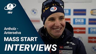 World Cup 2324 AntholzAnterselva Women Mass Start Interviews [upl. by Gainer]