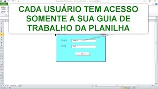 Formulário Login MULTI USUÁRIOS Excel VBA  Acesso Restrito a Planilha Login [upl. by Mendelson]