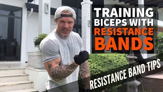 Best Bicep Exercises for Bigger Arms using RESISTANCE BANDS James Grage Undersun Fitness [upl. by Kristen]