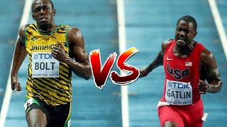 Sprint Rivalries Usain Bolt vs Justin Gatlin  Best HeadtoHeads 20122017 100m 200m and 4x100m [upl. by Skilken355]