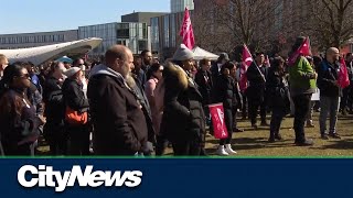 Thousands of academic workers on strike at York University [upl. by Arbas]