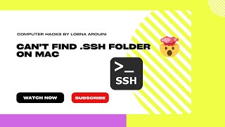 Cant find ssh folder in mac  easy solution [upl. by Anwat]