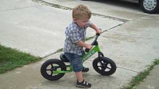 Mason and his strider bike the first week striderkidscom [upl. by Nneb669]