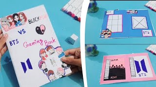 Blackpink vs Bts Gaming Book How to make paper gaming book Game book Blackpink fans vs BTS fans🤝 [upl. by Anen491]