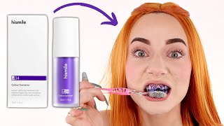 Testing the HiSmile V34 Purple Colour Corrector for Your Teeth  HiSmile Review [upl. by Yremrej]