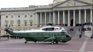 President Trump Waves Goodbye To The Obamas On Executive One [upl. by Ennovaj355]