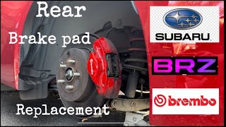 Subaru BRZ Brembo rear brake pad replacement [upl. by Ladd]