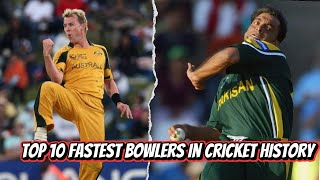 Top 10 Fastest Bowlers in Cricket History  Thunderous Deliveries Countdown [upl. by Affrica476]