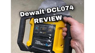 Dewalt 20v LED Work Light DCL074 Review  Dewalt Connect App Demo [upl. by Burr]