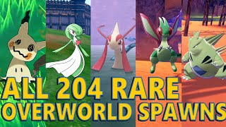 ALL 204 Rare Overworld Spawns in Pokemon Sword and Shield [upl. by Attenrev]