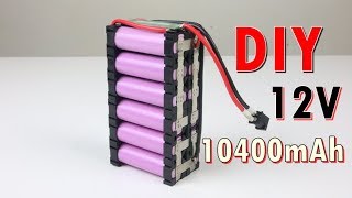 DIY 12V 10400mAh ประกอบแบตเตอรี่ลิเธียม แบบเชื่อมจุด [upl. by Yenruoj]