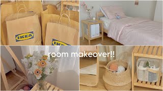 small room makeover ✨  aesthetic cozy💖  Korean inspired  IKEA haul💐 [upl. by Constanta]