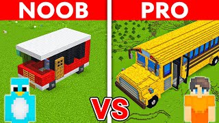 NOOB vs PRO BUS HOUSE Build Challenge In Minecraft [upl. by Denten597]