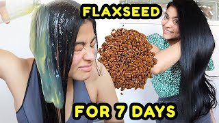 I tried FLAXSEED GEL on my hair for 7 DAYS amp THIS HAPPENED before amp after results [upl. by Austen]