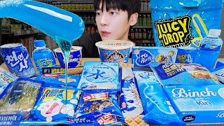 ASMR MUKBANG  편의점 블루 디저트 아이스크림 먹방 불닭 소다맛 amp BLUE DESSERT HONEY JELLY CANDY [upl. by Bez105]