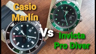 Comparativa Casio Marlín Duro Vs Invicta Pro Diver [upl. by Damaris294]