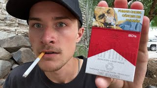 Smoking a Mexican Marlboro Red Cigarette  Review [upl. by Karleen618]