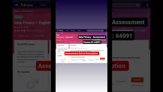 64091  Data Privacy Assessment answers iEvolve TCS tcs [upl. by Acirretahs159]