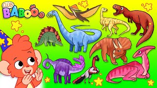 Dinosaur Puzzle  Club Baboo  LONG 1 HOUR COMPILATION  Watch and Learn Dinosaurs [upl. by Ynetsed]