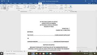 How to draft a motion and an affidavit in support Nigerian Law [upl. by Ecinaej]