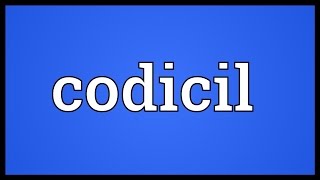 Codicil Meaning [upl. by Nnayr63]