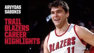 Arvydas Sabonis Trail Blazers Career Highlights [upl. by Bailar]