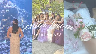 senior prom vlog 💐  getting ready photoshoot prom w friends [upl. by Arlee4]