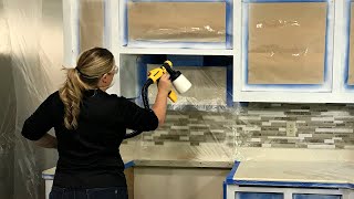 How to Paint Kitchen Cabinets with a Paint Sprayer [upl. by Buddie319]