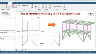 Beam model Creation in ANSYS Scpaceclaim Topside ModuleCivil StructureBeam Section Creation [upl. by Namijneb]