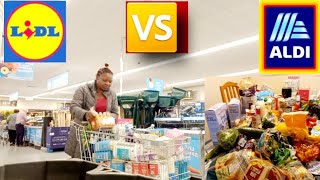 Lidl Vs Aldi  Which Is Cheaper Huge Aldi Grocery Haul [upl. by Kcirded]