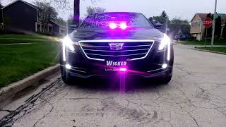 Strobe Lights for Cars  Cadillac CT6 Funeral Procession Lead Car [upl. by Ahsatin304]